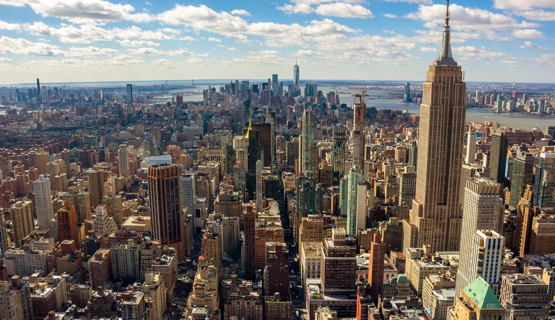 New York financial district skyline